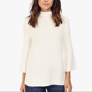 BB Dakota Boucle Mock Neck White Sweater